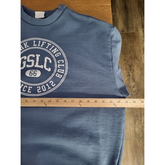 Gymshark Women's Medium Crewneck Lifting Club Graphic Sweatshirt Blue Thick - Picture 4 of 6